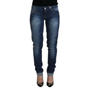 Acht Blue Washed Cotton Slim Fit Women Denim Women's Jeans